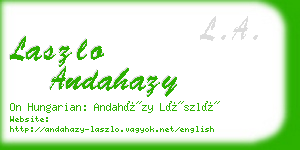 laszlo andahazy business card